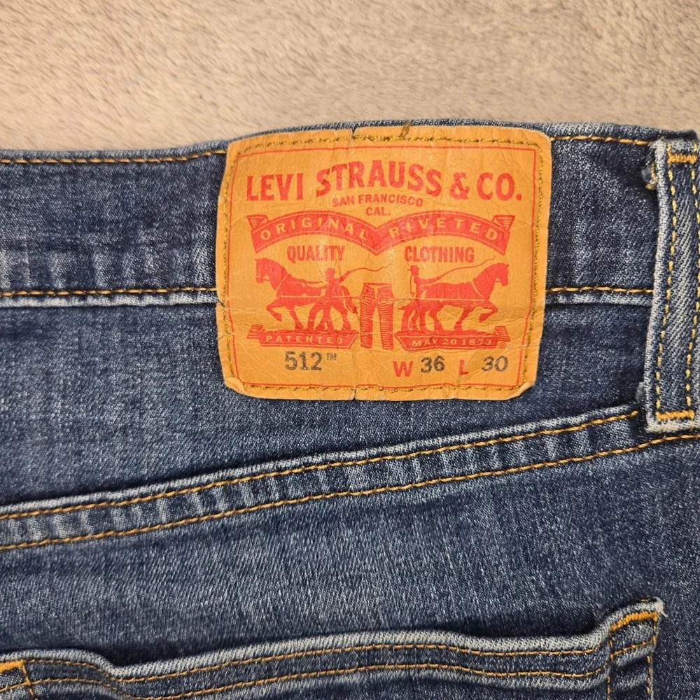Levis 512 Slim Taper Blue Denim Jeans Mens W36 L28 Medium Wash